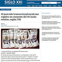 El mercado transaccional mexicano registra un aumento del 3% hasta octubre, segn TTR